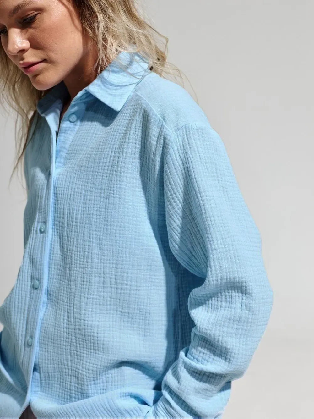 Textured Collared Neck Long Sleeve Shirt (15)