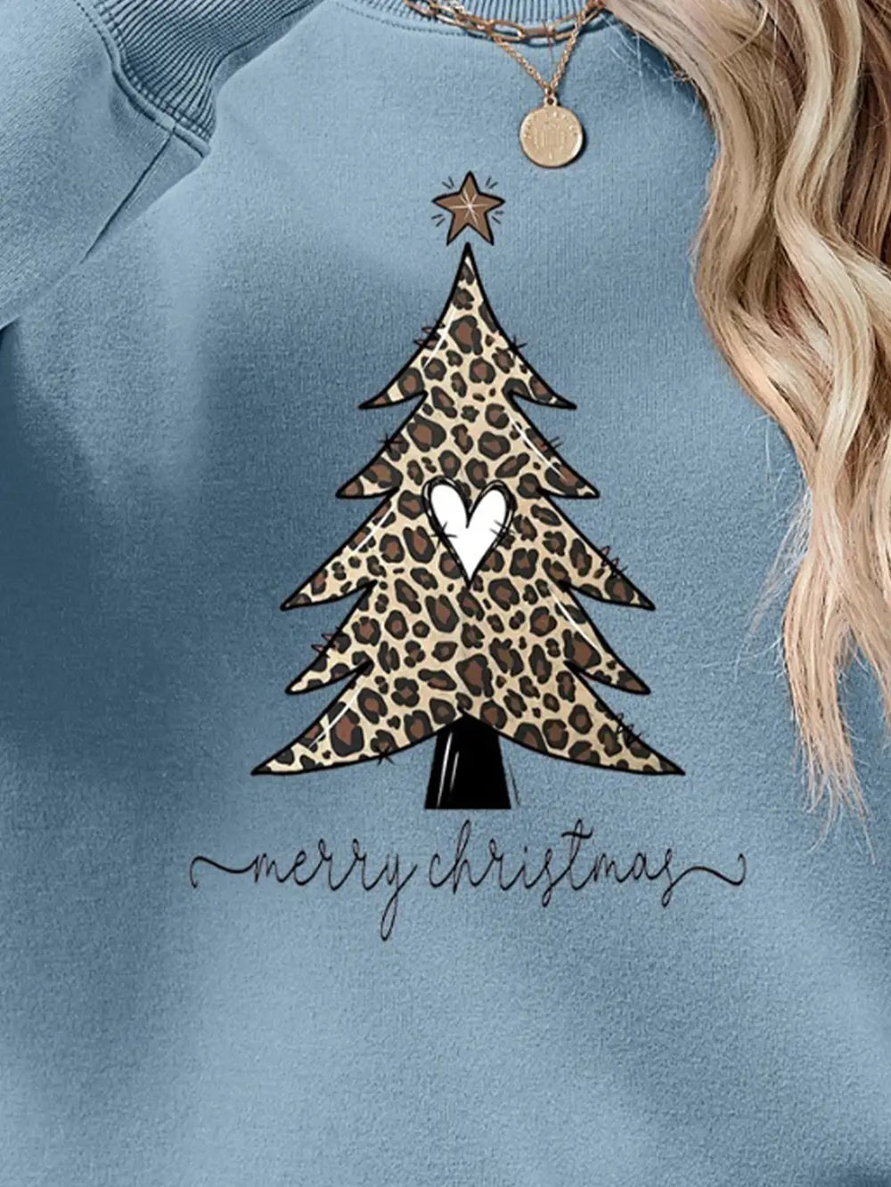 Christmas Tree Graphic Long Sleeve Sweatshirt (3)