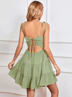 Tiered Tie Shoulder Mini Dress (5)