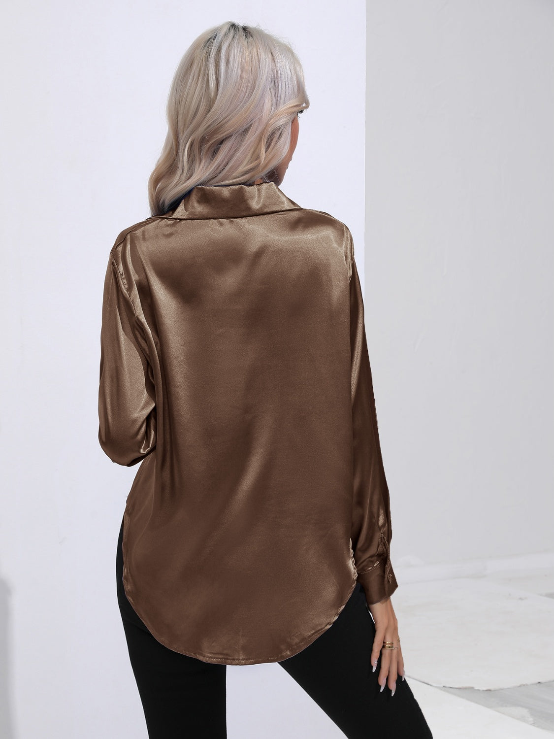 Collared Neck Buttoned Long Sleeve Shirt (24)