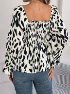Square Neck Flounce Sleeve Blouse (8)