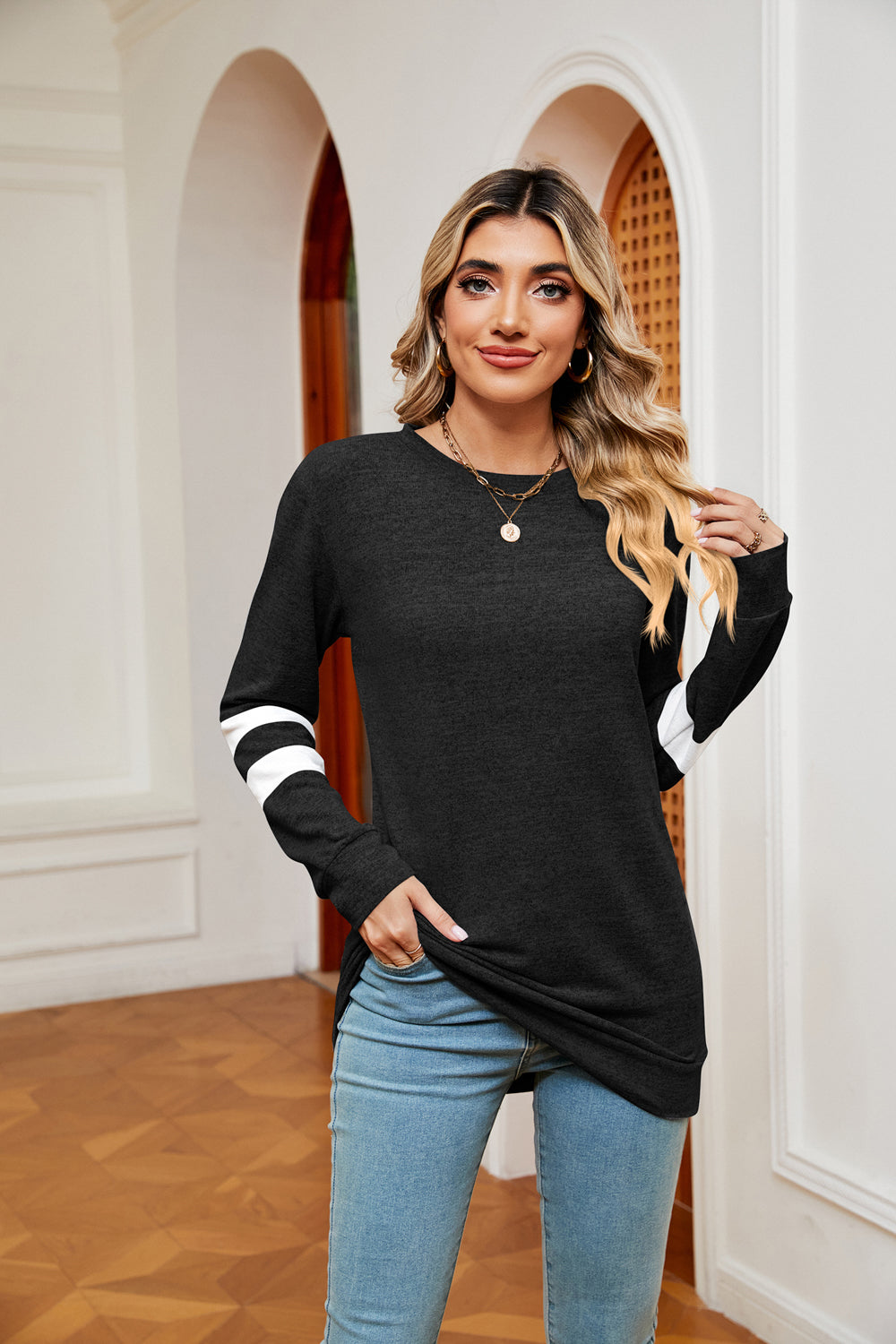 Round Neck Long Sleeve Top (5)