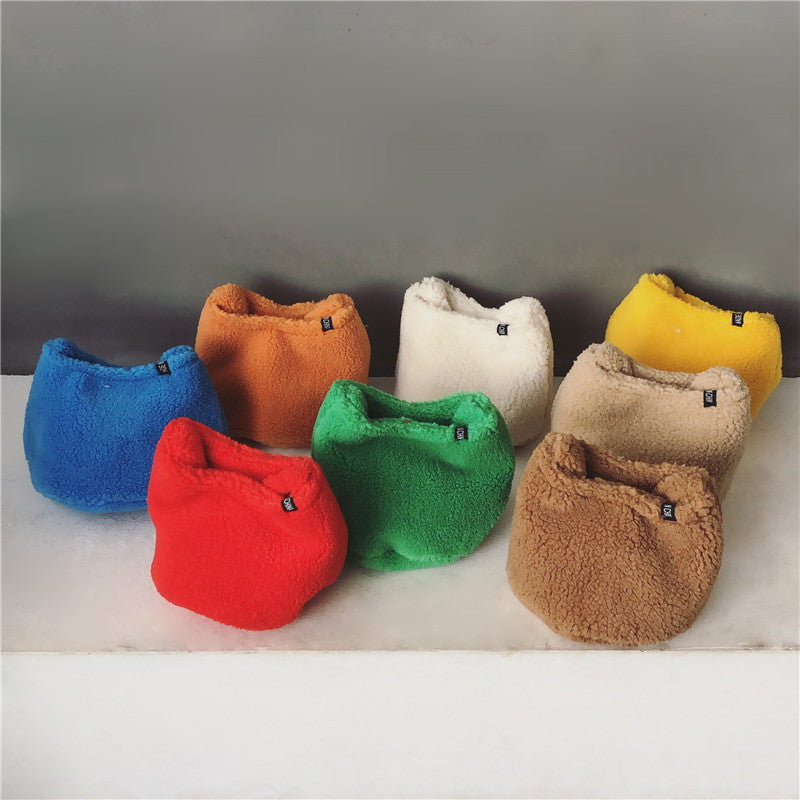 Solid Color Faux Lamb Wool One-shoulder Underarm Bag photo 1