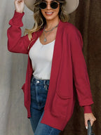 Open Front Long Sleeve Sweater Cardigan (8)