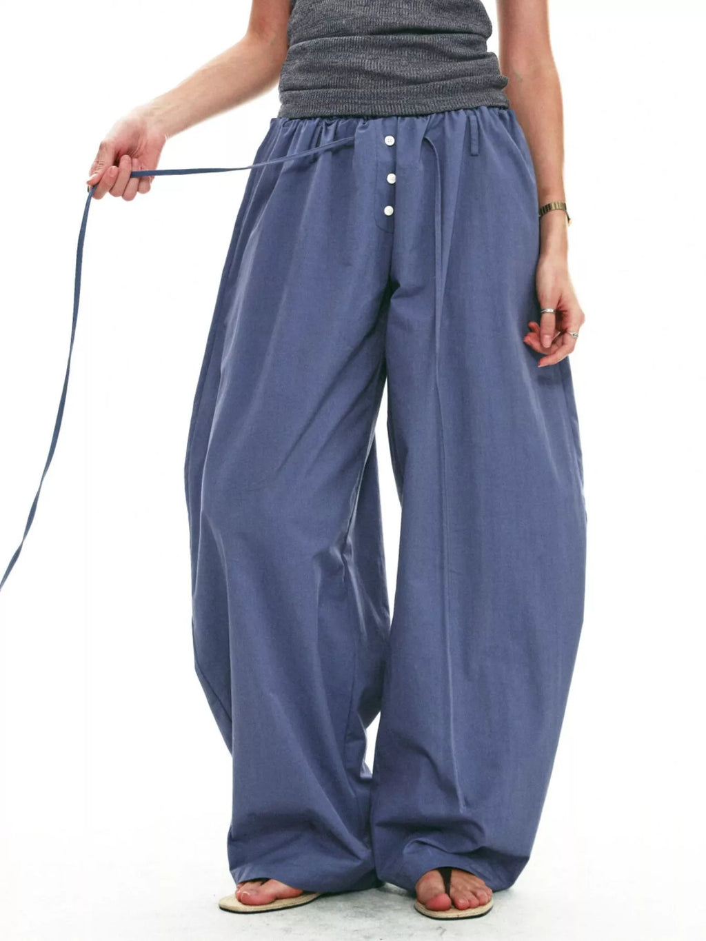 Drawstring Wide-leg Pants (2)