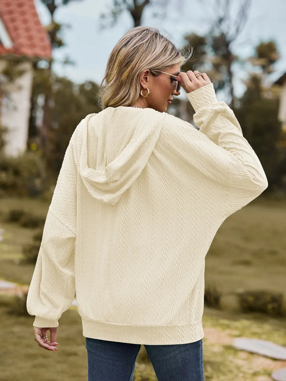 Zip Up Drawstring Long Sleeve Hooded Jacket (29)