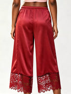 Lace Trim Wide-leg Cropped Pants (26)