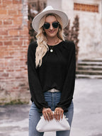 Round Neck Long Sleeve Casual T-shirt (17)