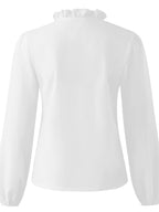 Ruffled V-neck Long Sleeve Blouse (15)