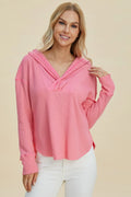 Full Size High-low Dropped Shoulder Long Sleeve Hoodie (2)