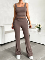Square Neck Tank Drawstring Pants Set (11)