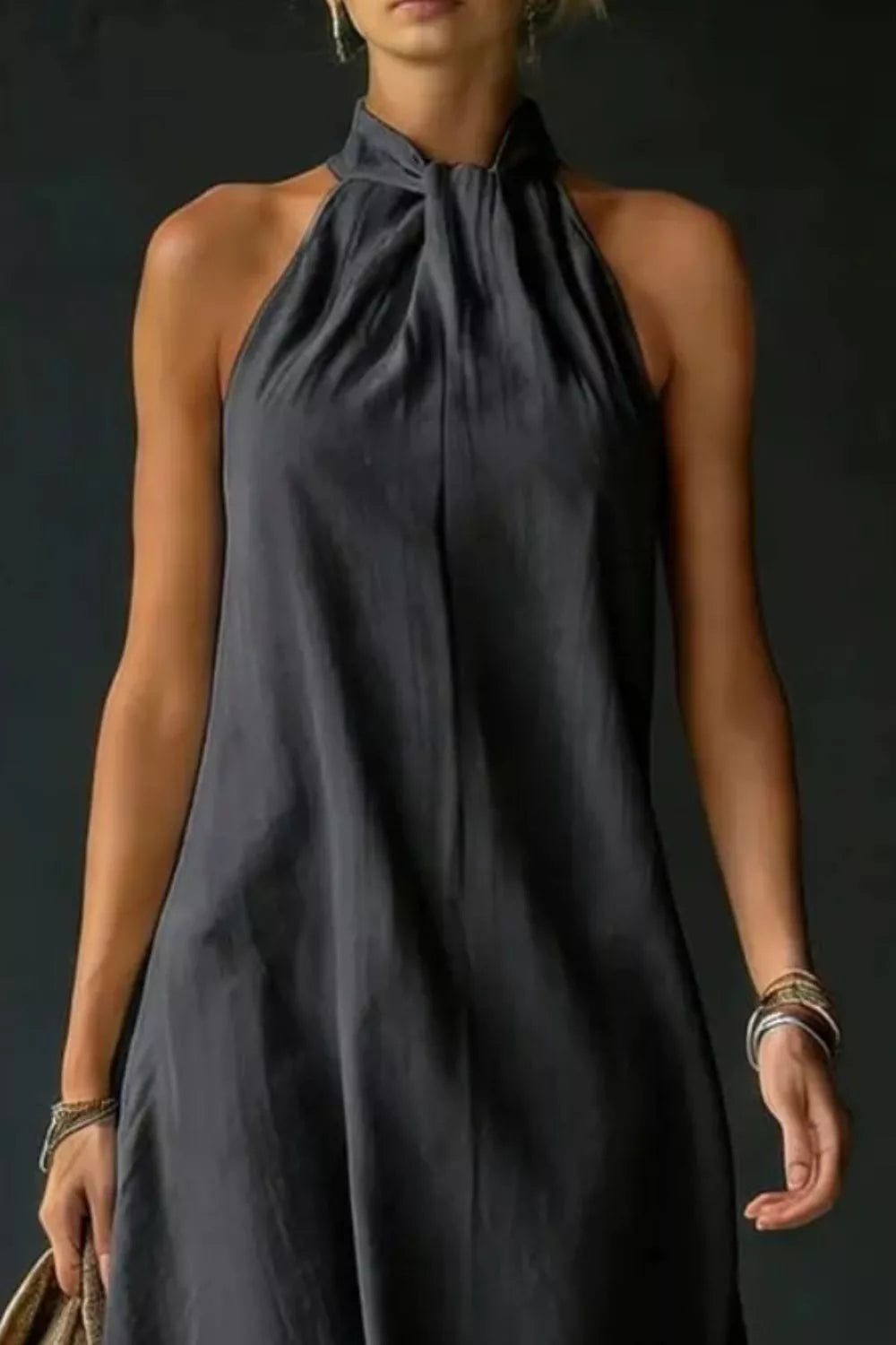 Halter Neck Sleeveless Maxi Dress (10)
