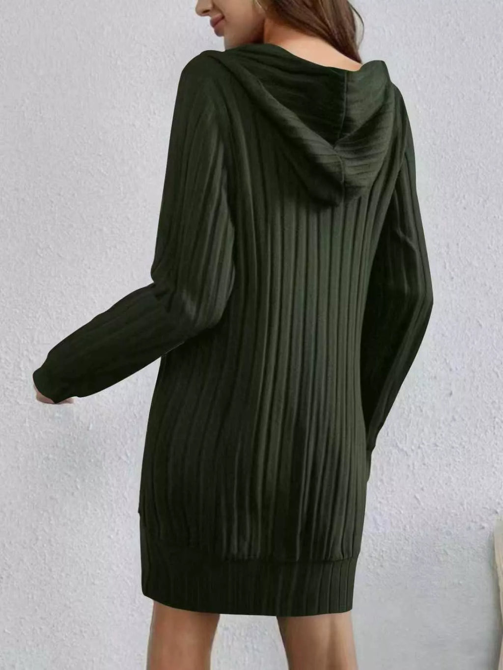 Ribbed Knit Hoodie Dress (2)