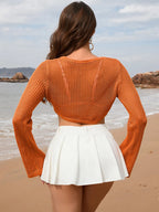 Openwork Long Sleeve Cover-up (2)