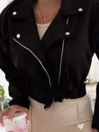 Cropped Biker Jacket Belt Detail (2)