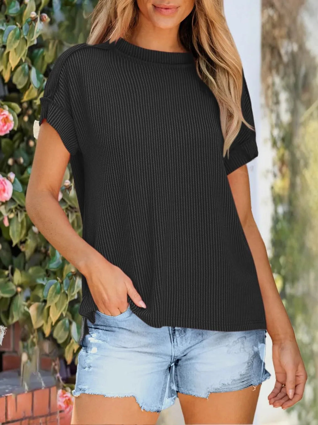 Round Neck Short Sleeve T-shirt (11)