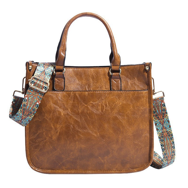 Soft Leather Large Capacity Crossbody Shoulder Tote Bag photo 2