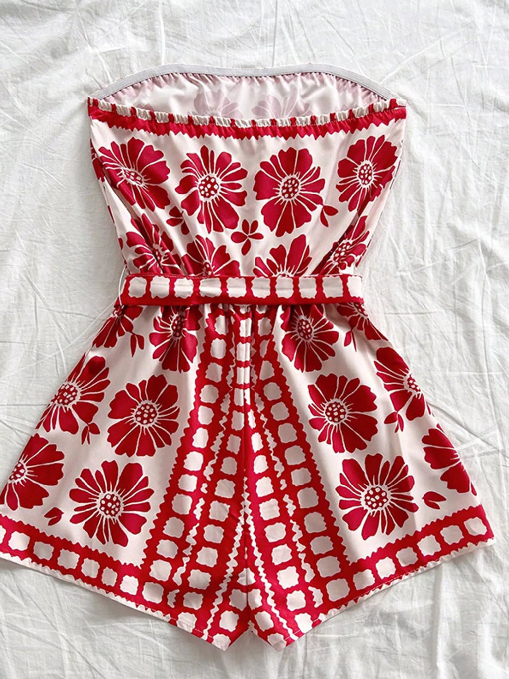 Strapless Tie Waist Romper (11)