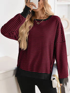 Exposed Seam Striped Contrast Sweatshirt (19)