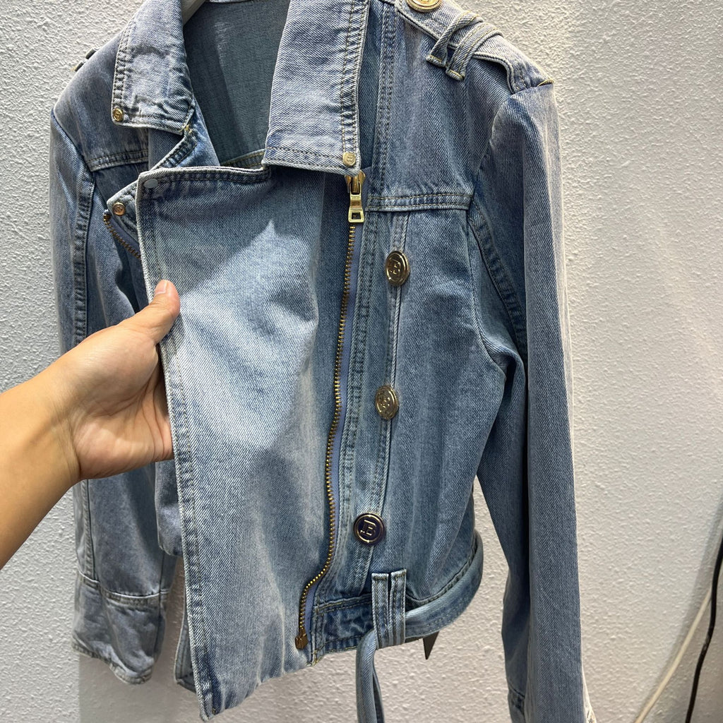 Button Denim Loose Top photo 9