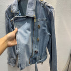 Button Denim Loose Top photo 9