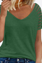 V-neck Raglan Sleeve Tee (15)