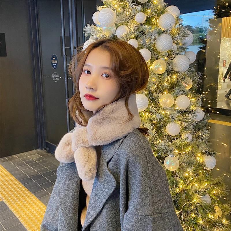 Faux Fur Faux Rabbit Fur Scarf Plush Collar photo 2