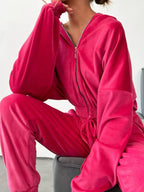 Zip Up Long Sleeve Top Pants Set (9)