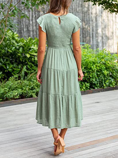 Bohemian Midi Short Sleeve Dress photo 10