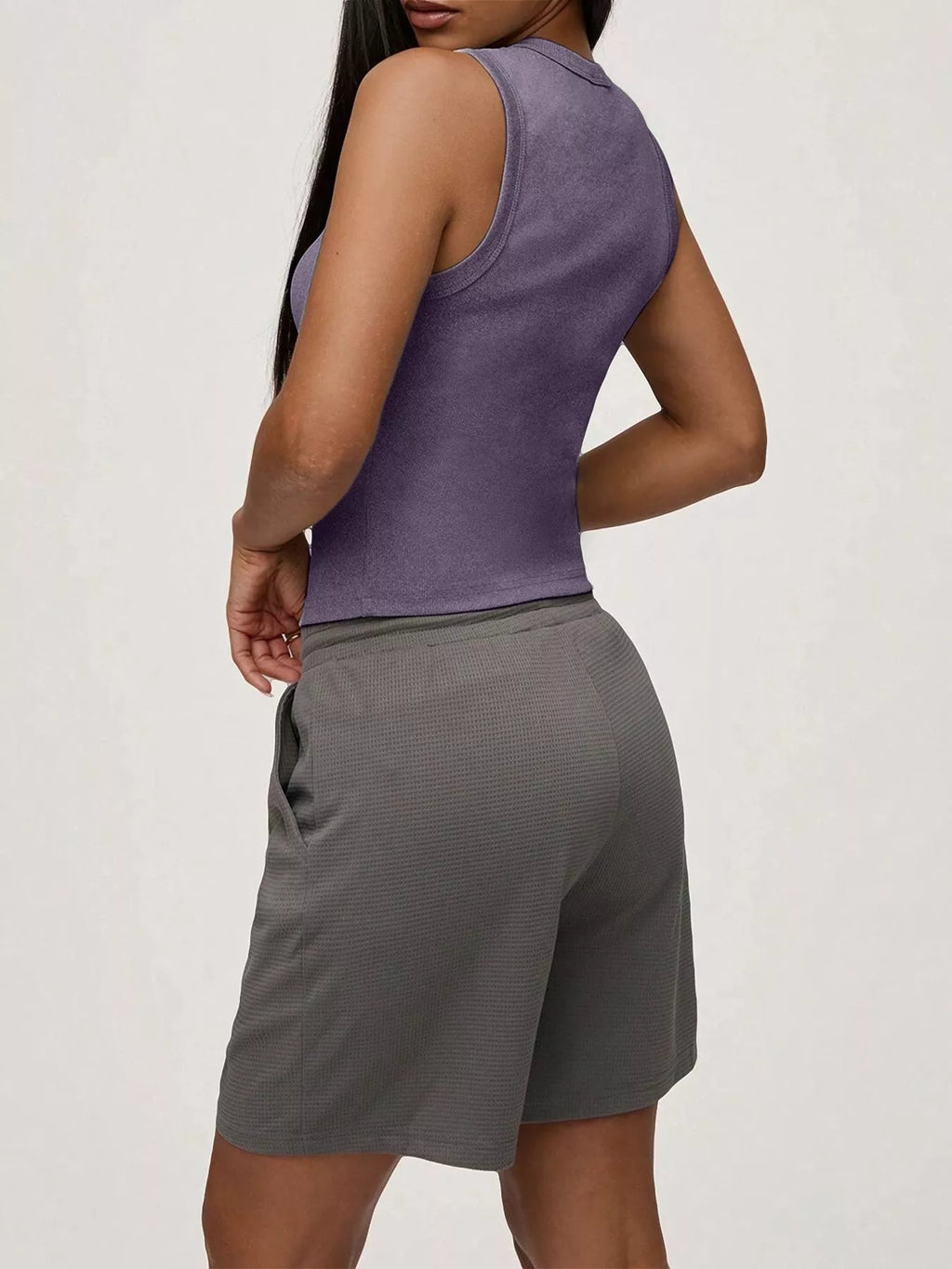 Ribbed Button-front Sleeveless Tank (26)