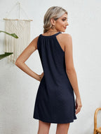 Eyelet Grecian Neck Mini Dress (21)