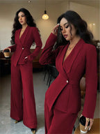 One Button Blazer Pants Set (5)