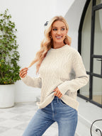 Round Neck Dropped Shoulder Sweater (5)