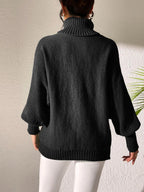 Heart Turtleneck Long Sleeve Sweater (2)