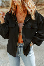 Zip-up Drawstring Hooded Jacket (3)