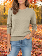 Openwork Round Neck Sweater