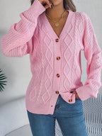 Cable-knit Long Sleeve Cardigan (4)