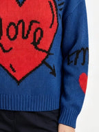 Heart Round Neck Ribbed Sweater (9)
