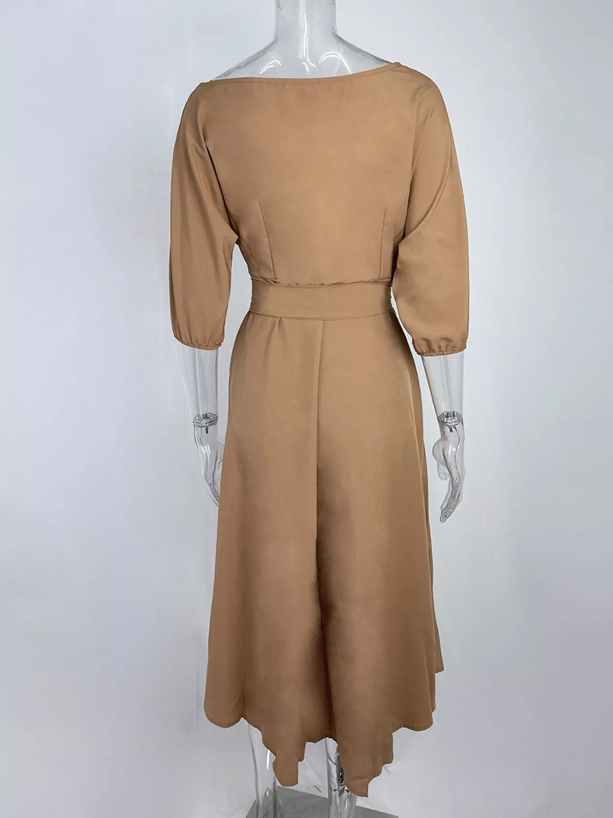 Boat Neck Tie Waist Dress (6)