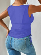 Side Drawstring Ruched Tank (14)