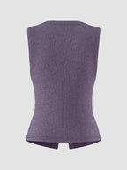 Ribbed Button-front Sleeveless Tank (29)