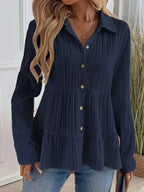 Striped Button-down Tiered Shirt (10)