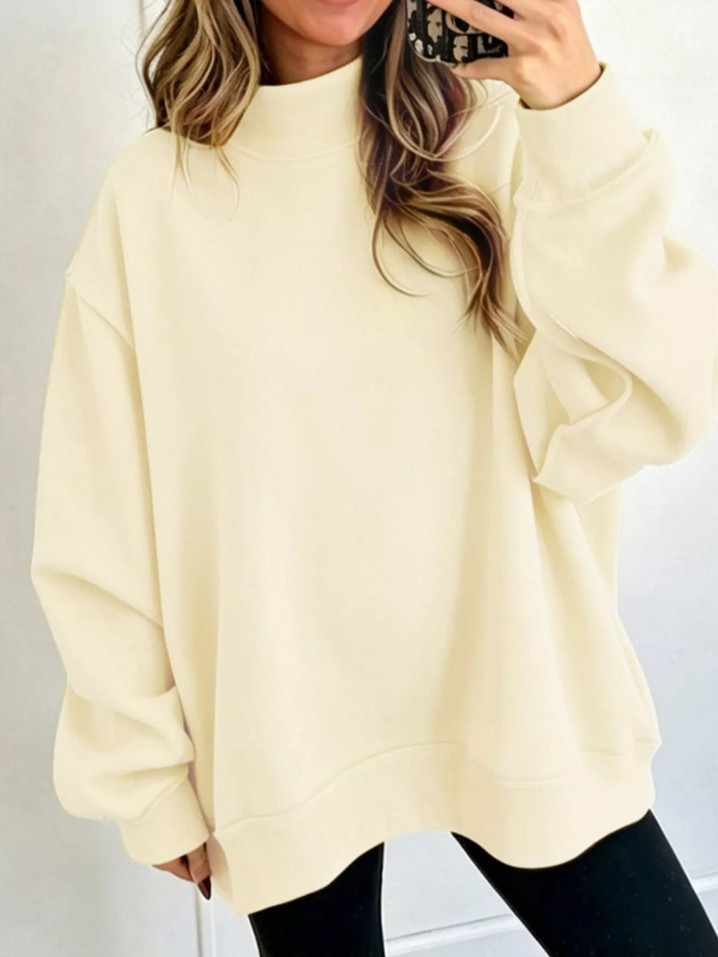Mock Neck Dropped Shoulder Sweatshirt (19)