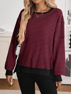 Exposed Seam Striped Contrast Sweatshirt (17)