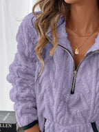 Full Size Sherpa Half Zip Sweatshirt Plus (23)