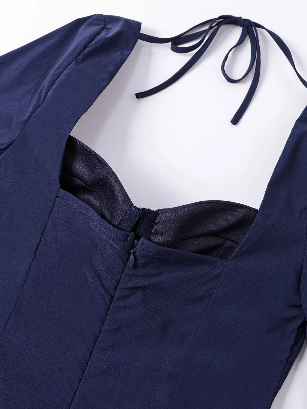 Sweetheart Neckline Long Sleeve A-line Midi Dress (18)