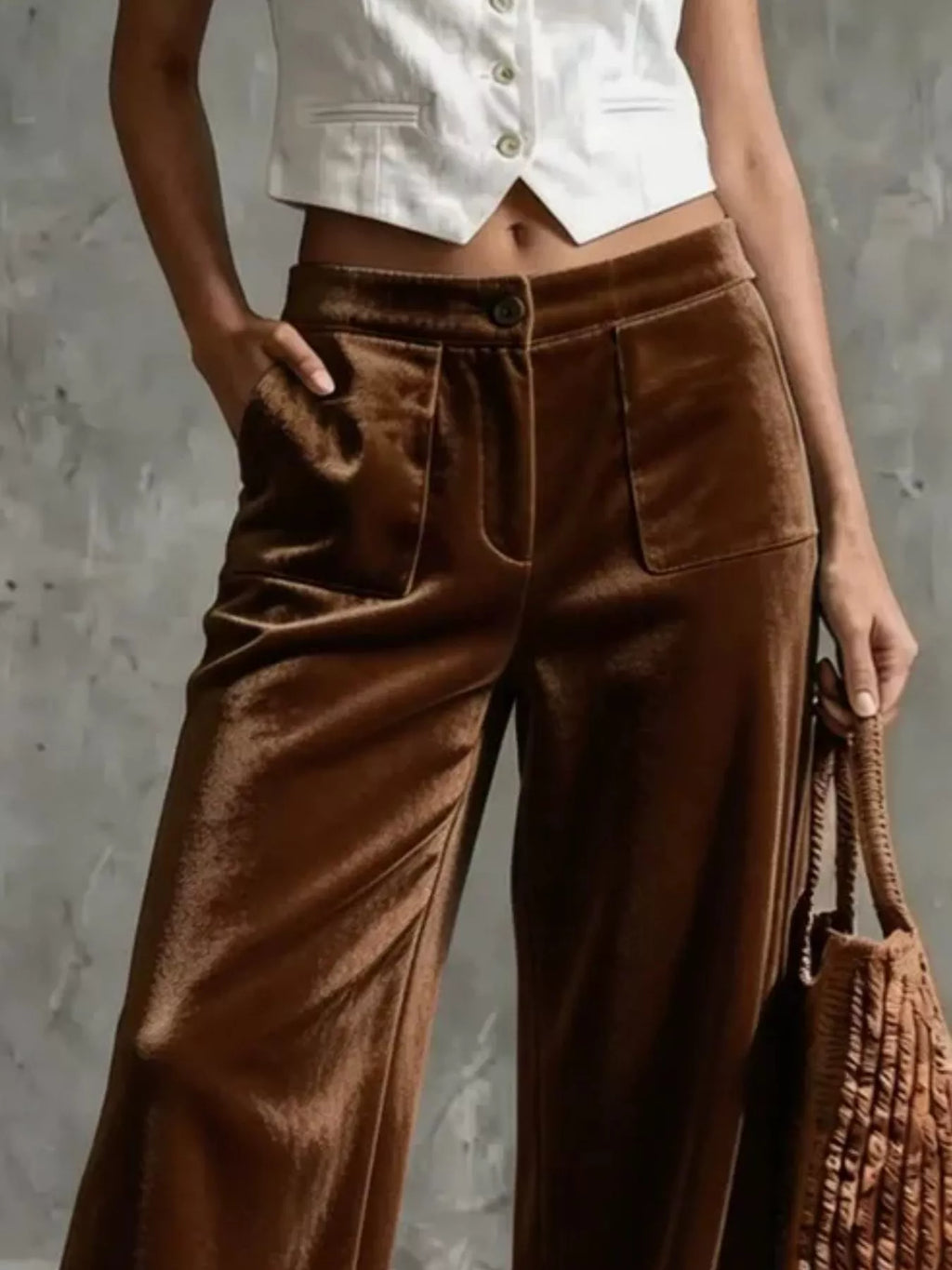 Full Size Velvet Wide-leg Pants Plus (6)