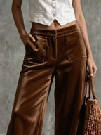 Full Size Velvet Wide-leg Pants Plus (6)