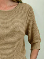 Full Size Ribbed Knit Round Neck Sweater Plus (24)