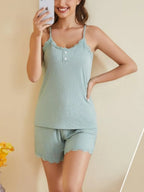 Ribbed Scoop Neck Top Shorts Lounge Set (13)